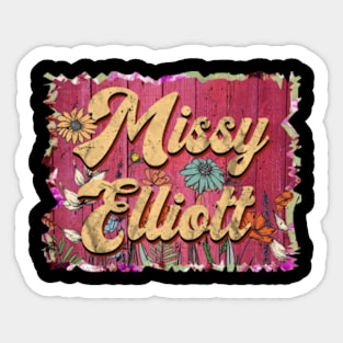 Classic Elliott Personalized Flowers Proud Name Sticker